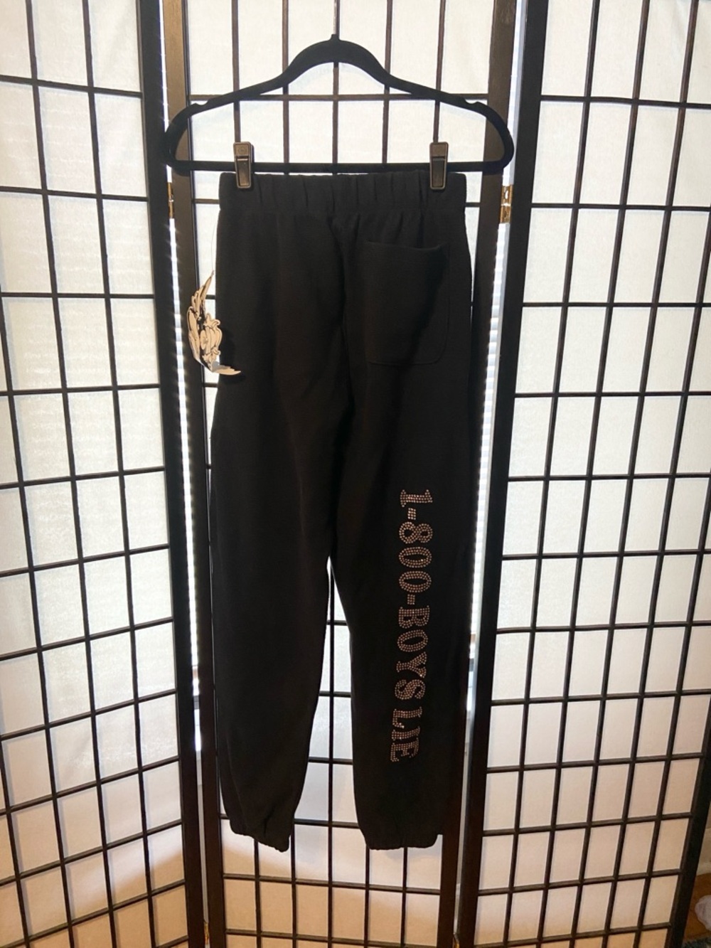 NWT Boys Lie Rhinestone Black 1-800 Mac Slim Sweatpants Remix - Picture 6 of 6